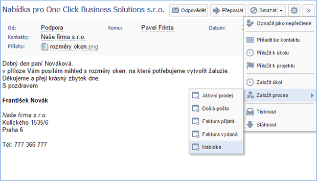 Odbavení e-mailů