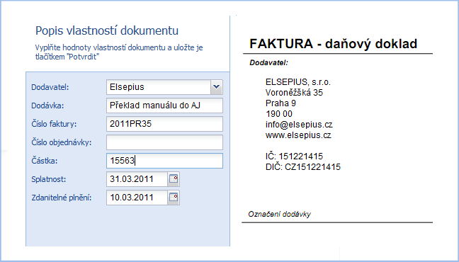 Evidenční položky