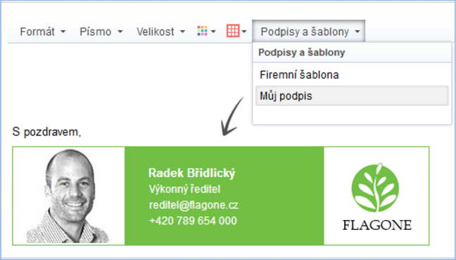 Podpisy a šablony